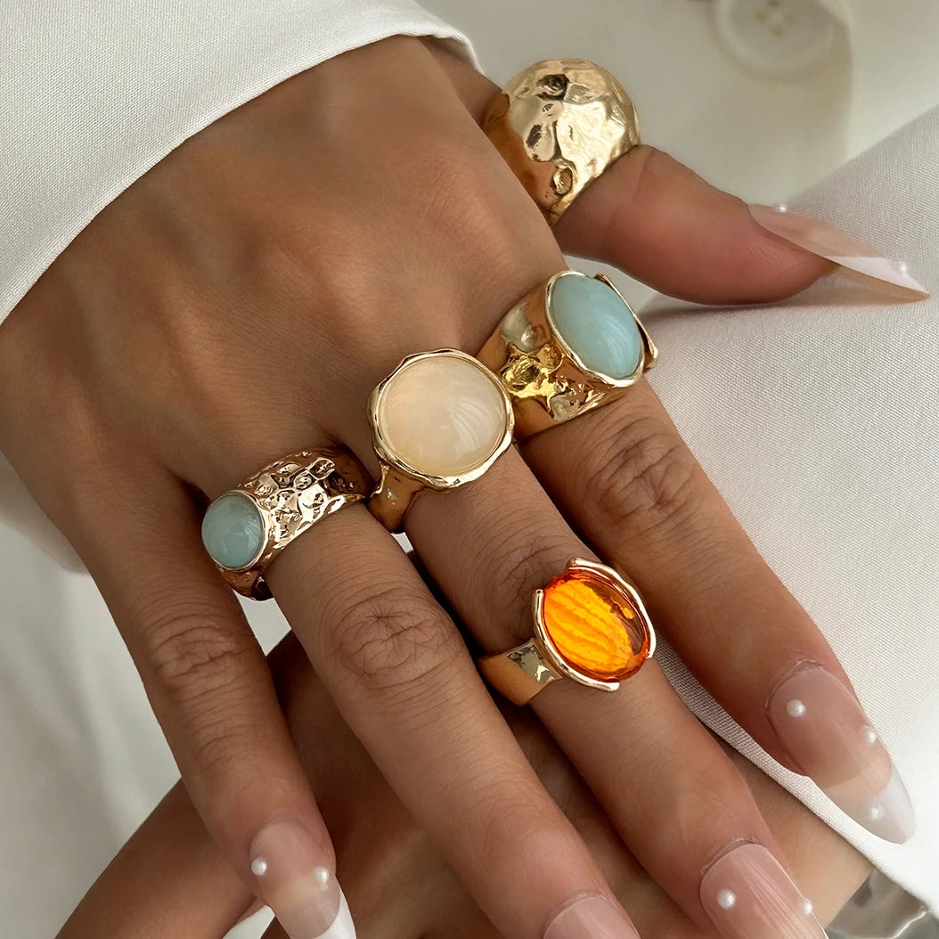 Boho Gold Ring Set