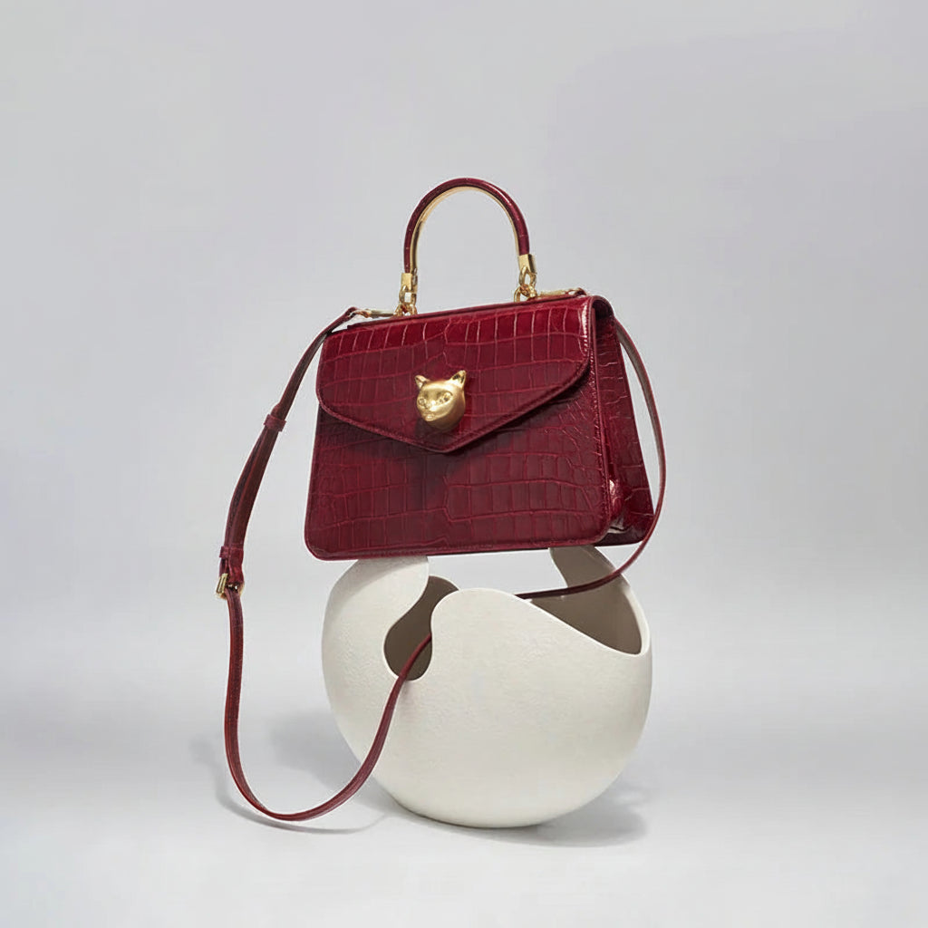 2026 Crocodile Pattern Leather Handbag