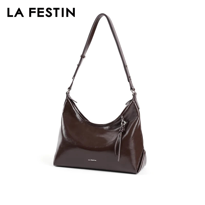 LA FESTIN Large Suede Crossbody Bag