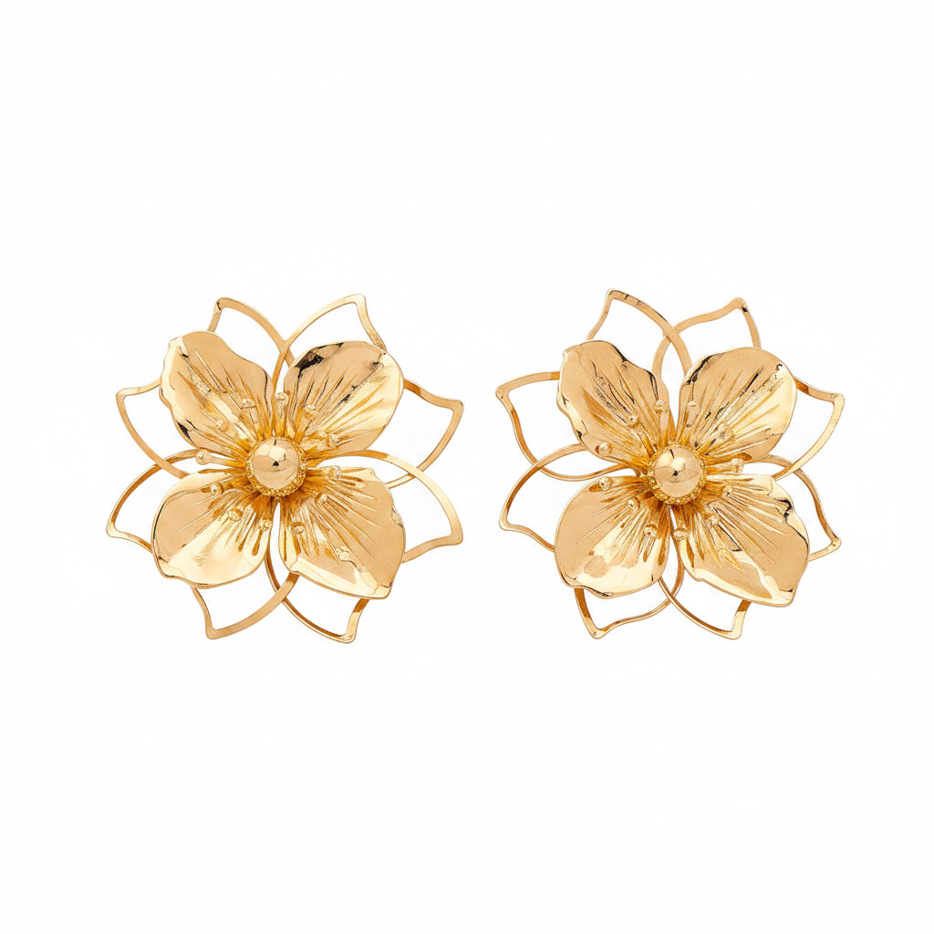 Women's Earrings: Women's Hollow Flower Earrings, Sweet and Romantic, Suitable for Daily Wear and Vacation Wear