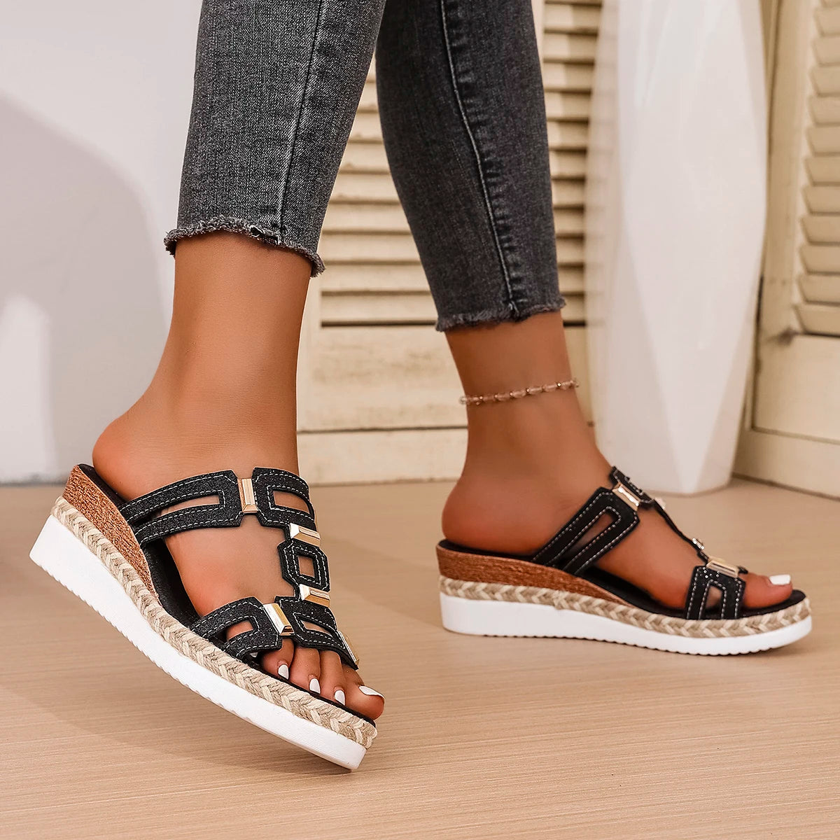 Large Size Roman Style Sandals Open Toe Beach Slippers