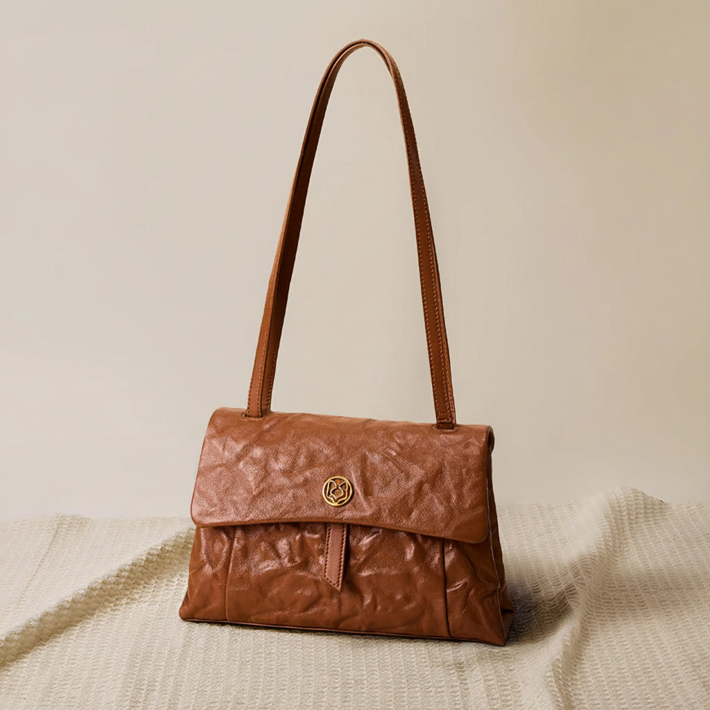 FOXER Soft Leather Flap Shoulder Bag
