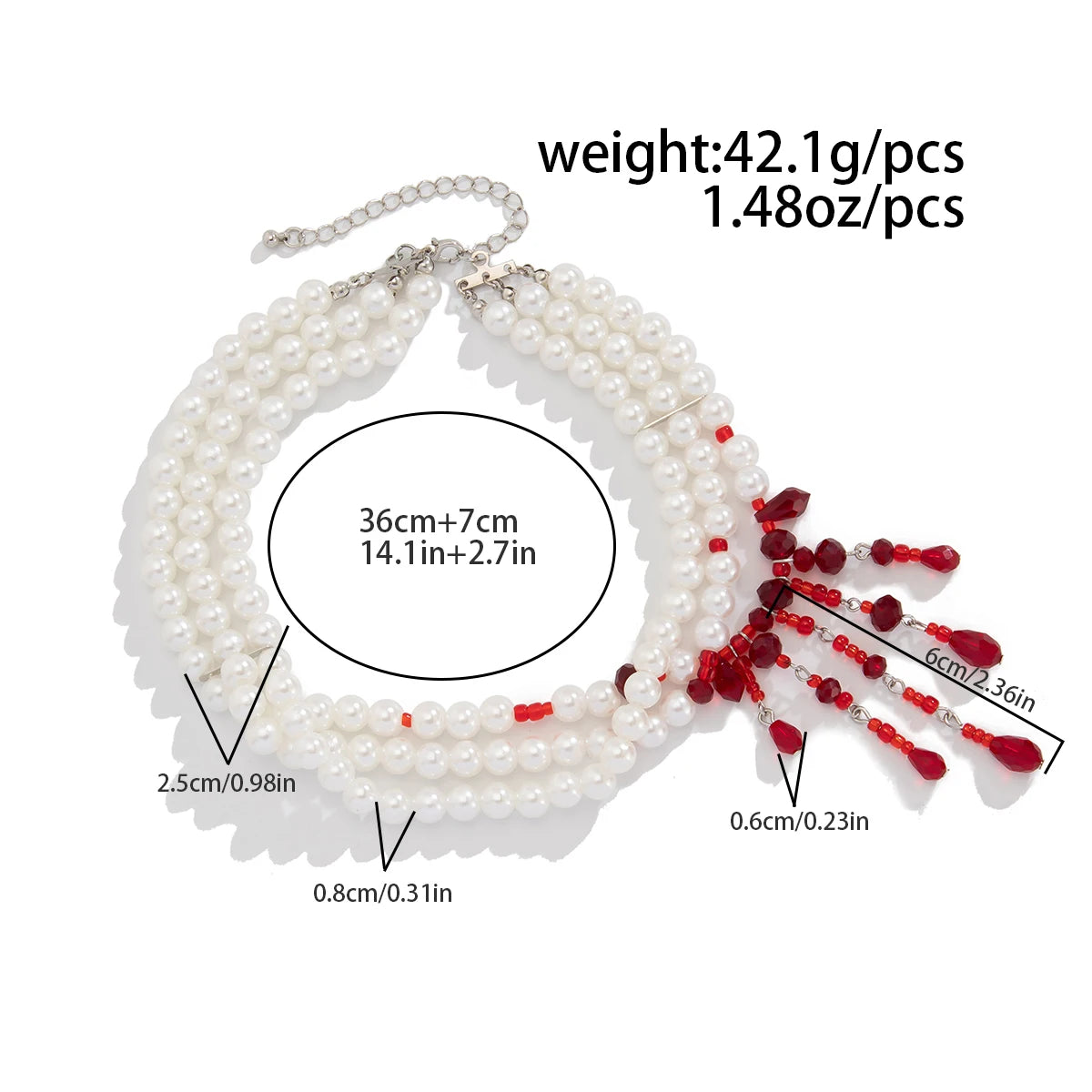 Gothic Pearl Tassel Choker Necklace