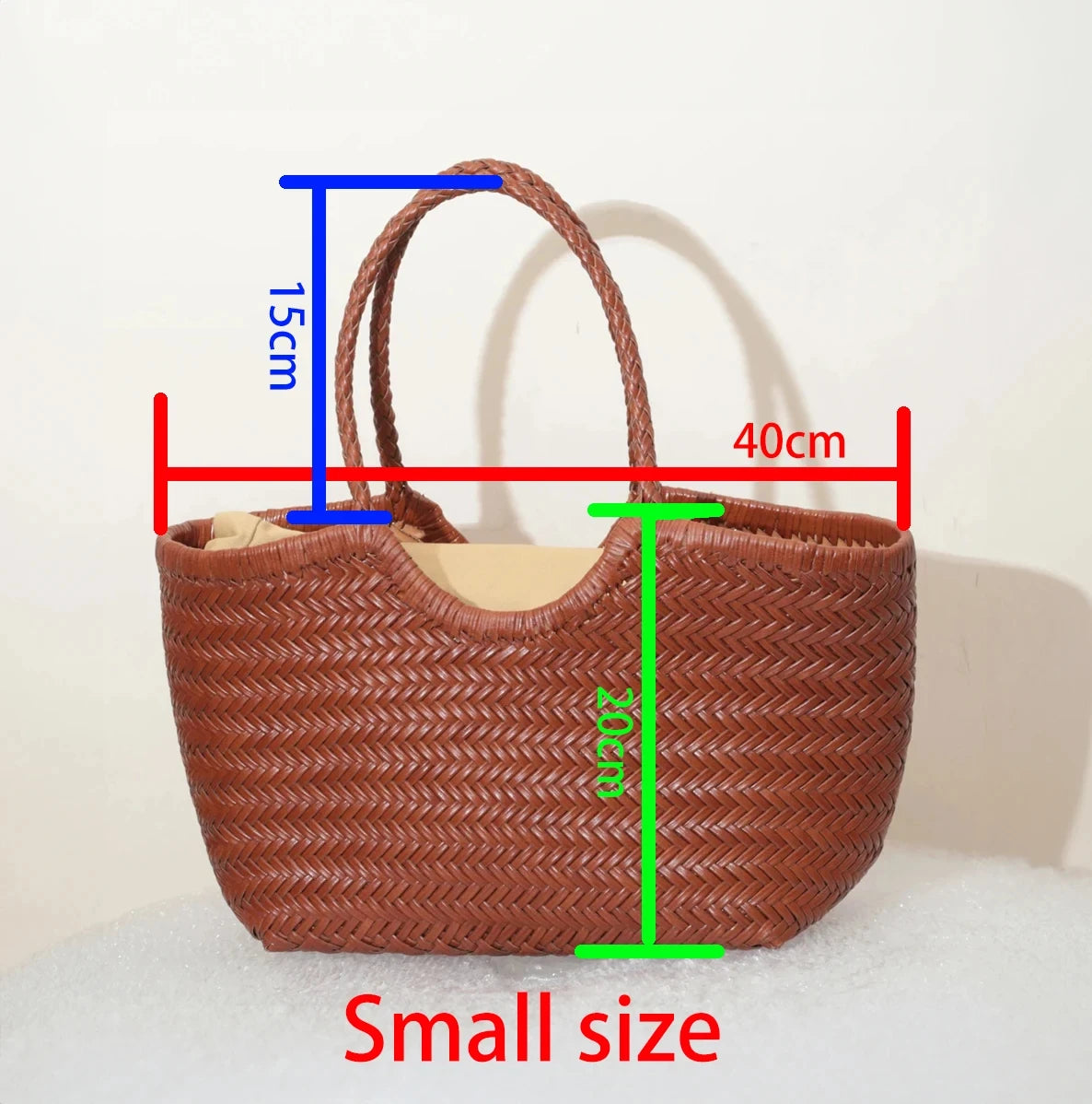 Genuine Leather Woven Tote Bag