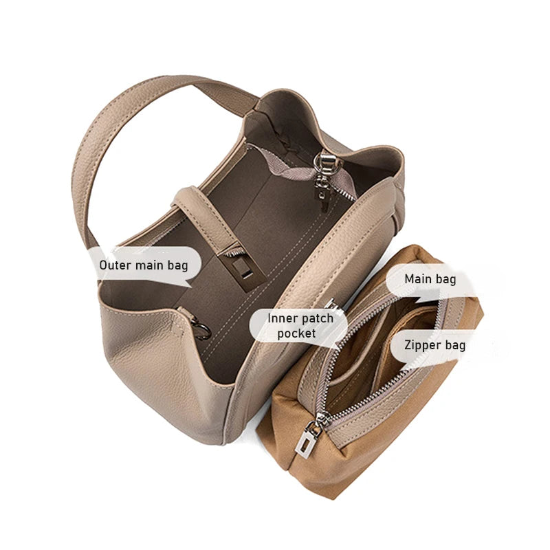 FOXER Leather Bucket Bag