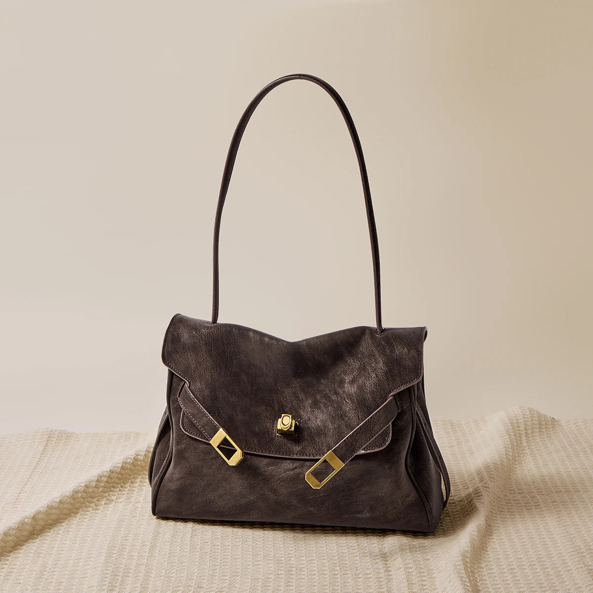 FOXER Soft Leather Large Shoulder Bag 2026