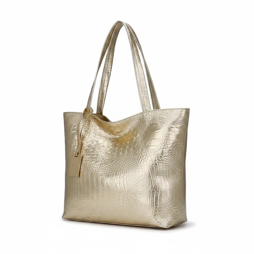 Crocodile Print PU Leather Tote Bag