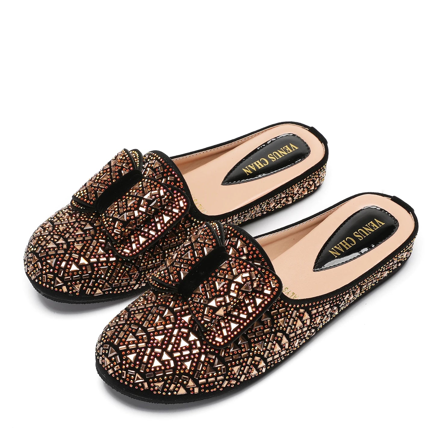 Nigeria Gold Color Half Shoes Comfortable Party Slippers Elegant