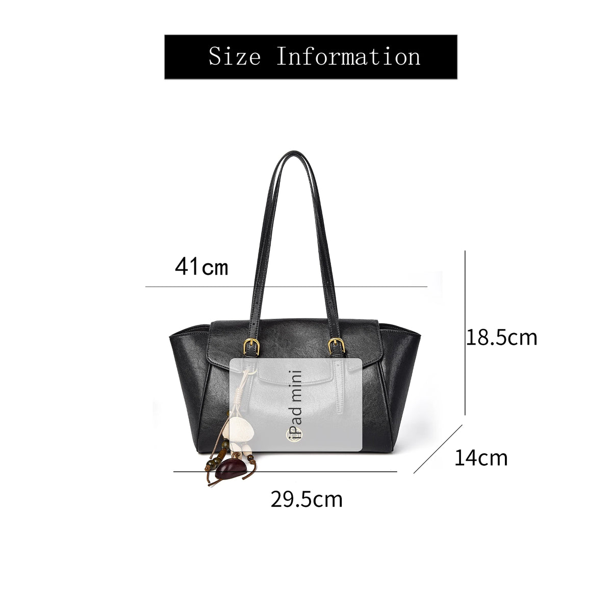 FOXER Genuine Leather Tassel Tote Bag