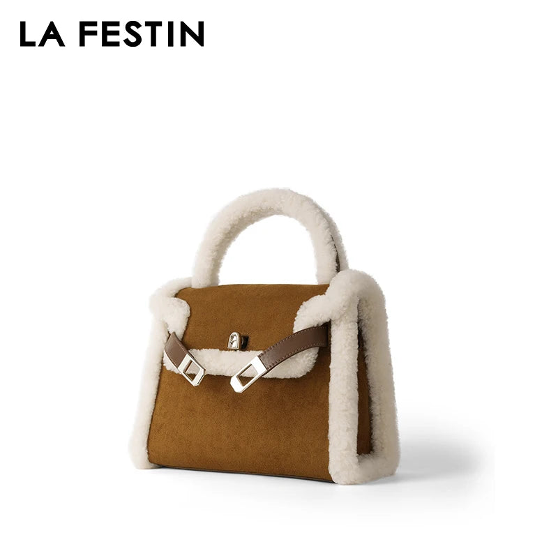 LA FESTIN Plush Winter Shoulder Bag