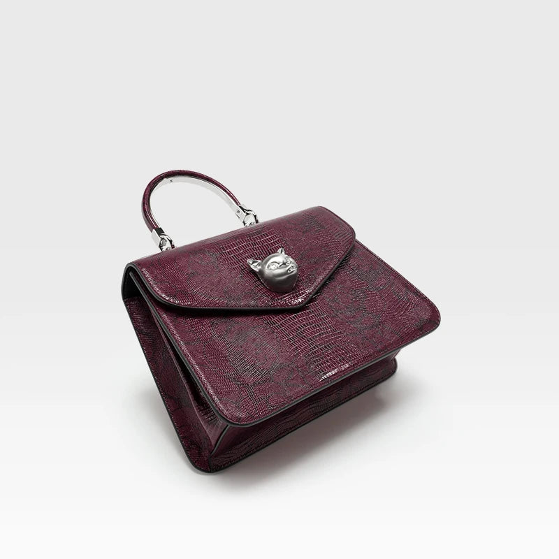 Luxury Top Grain Leather Bowling Bag