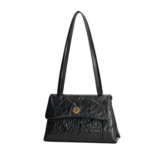 FOXER Soft Leather Flap Shoulder Bag