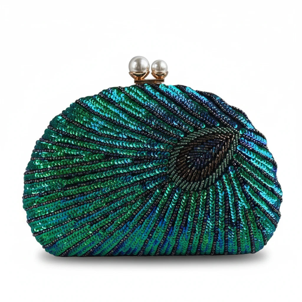 Retro Chinese Style Heavy Craft Beaded Embroidery Bag Evening