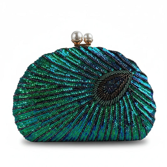 Retro Chinese Style Heavy Craft Beaded Embroidery Bag Evening