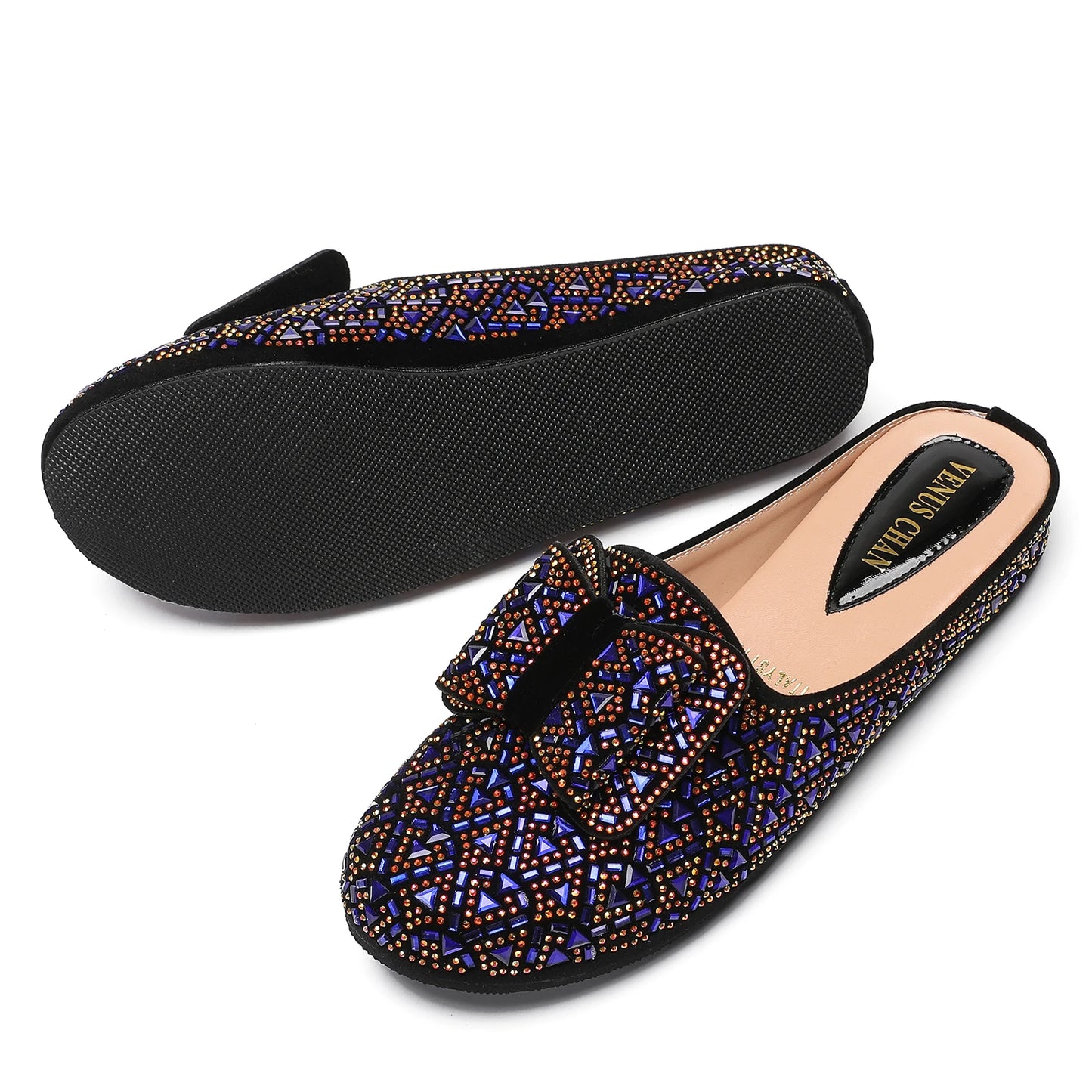 Nigeria Gold Color Half Shoes Comfortable Party Slippers Elegant