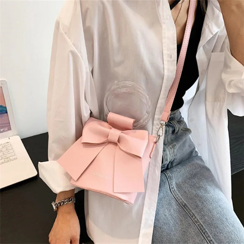 Bow Bucket Shoulder Crossbody Bag