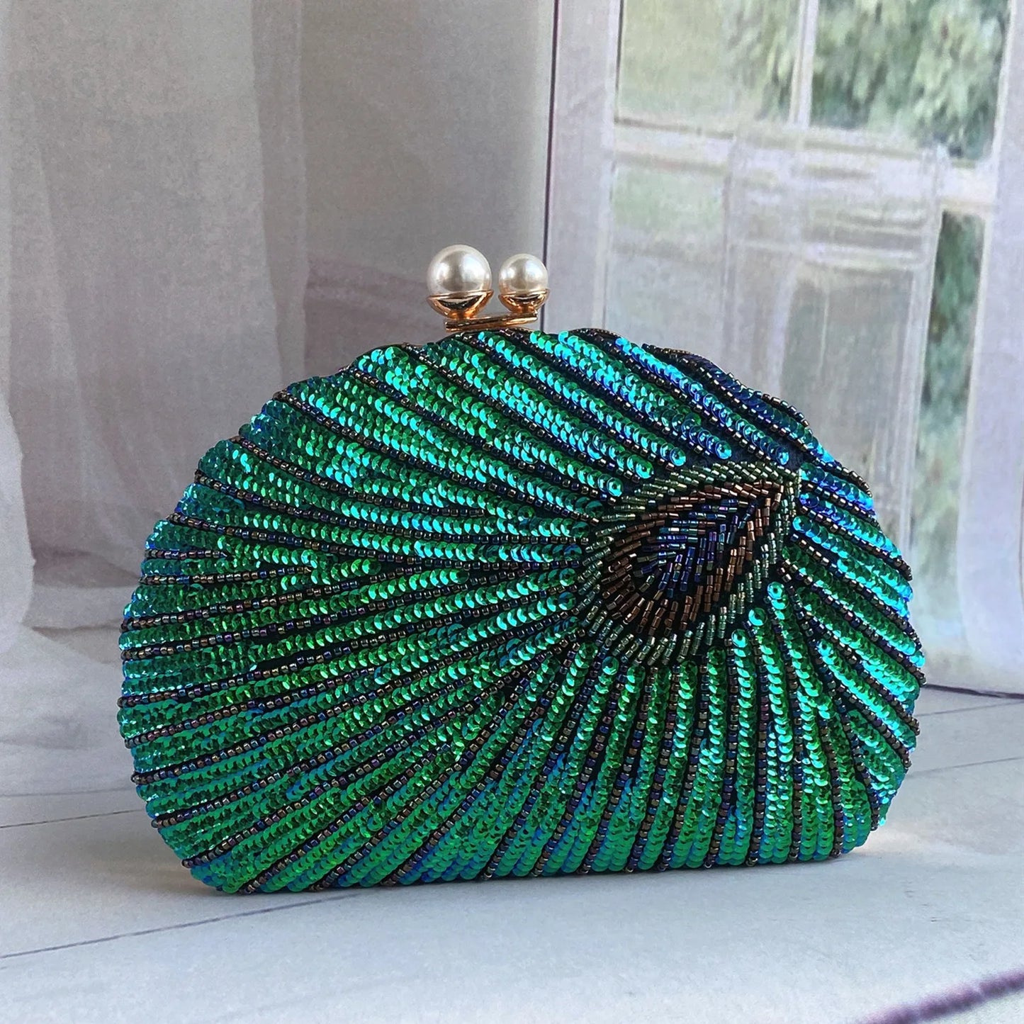 Retro Chinese Style Heavy Craft Beaded Embroidery Bag Evening