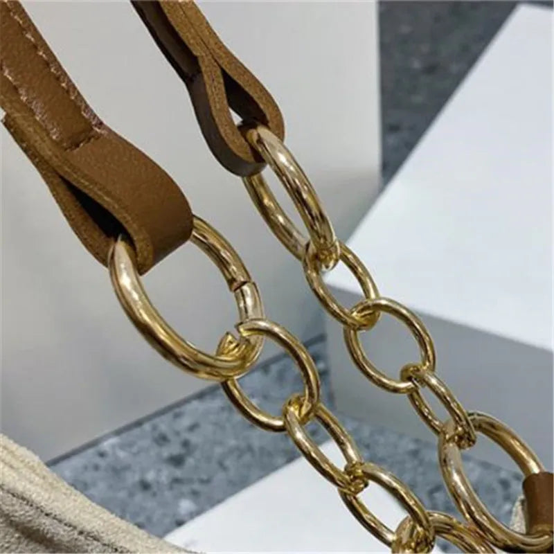 Solid Color Shoulder Bag