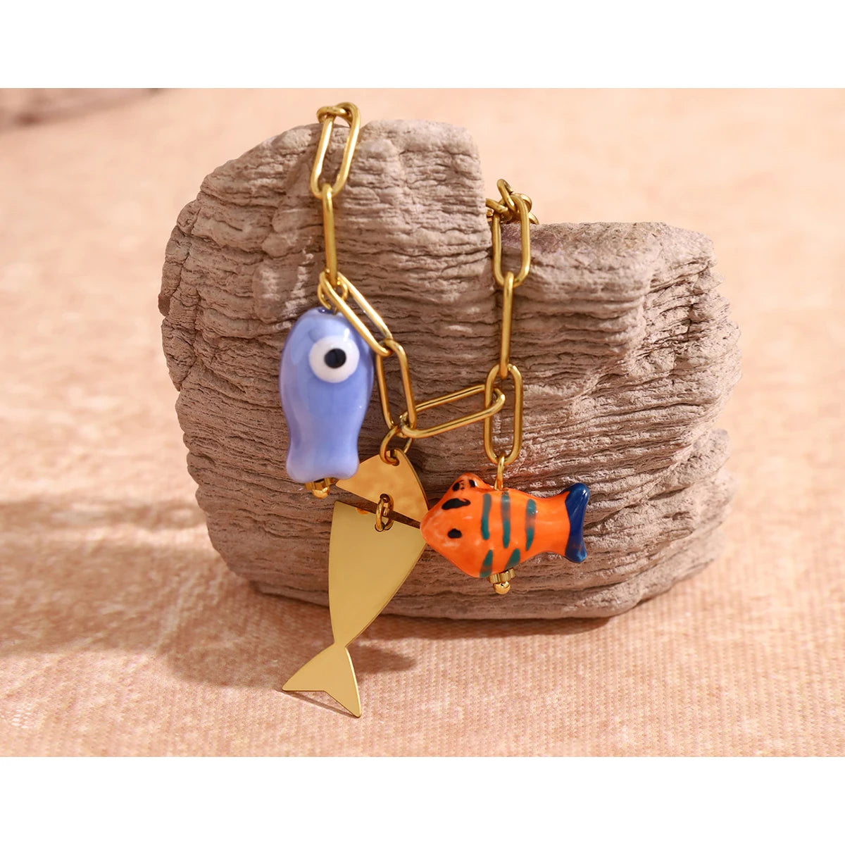 Ceramic Fish Charm Bracelet