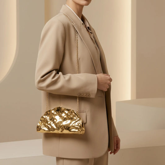 Gold Acrylic Evening Clutch Bag