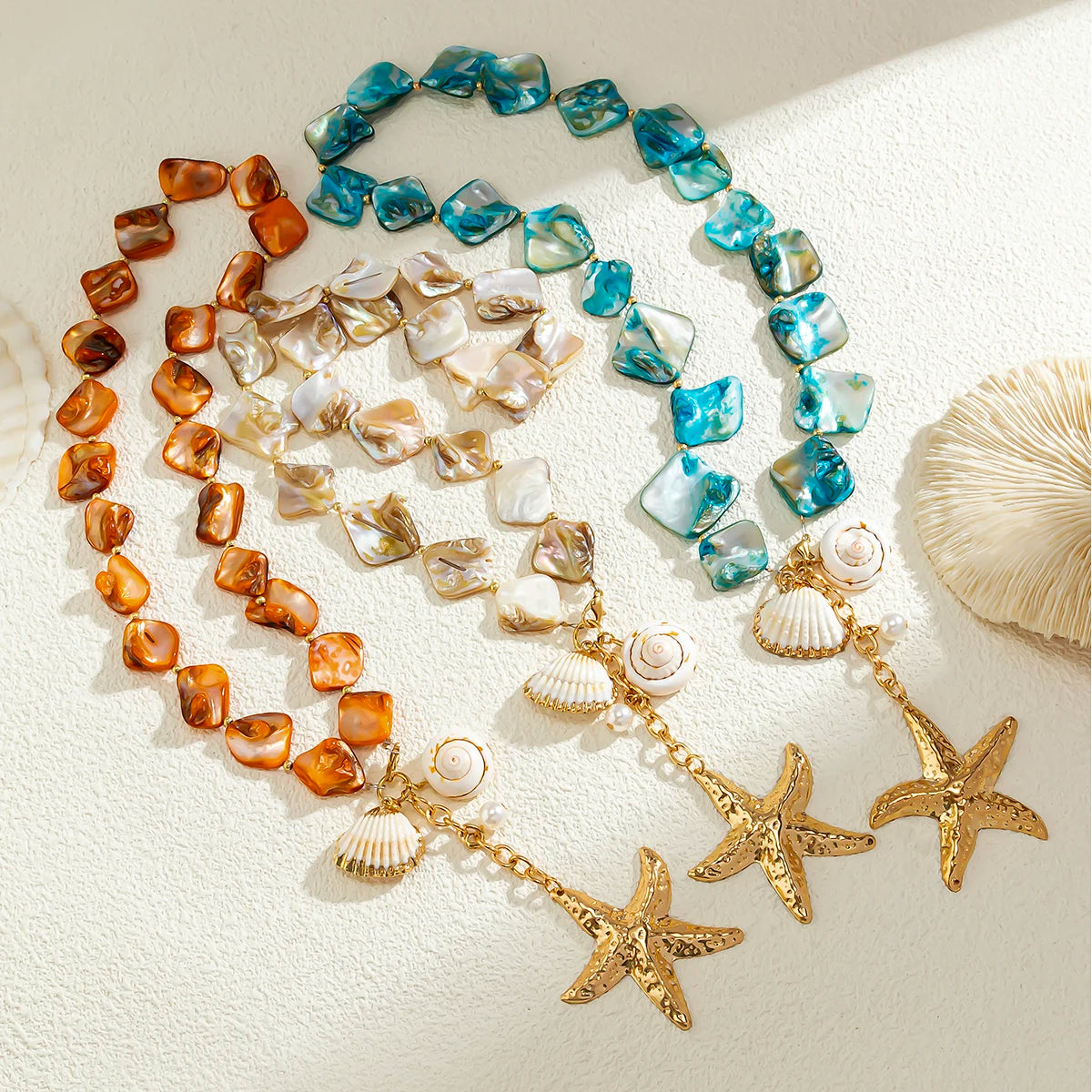 Starfish & Shell Beach Necklace