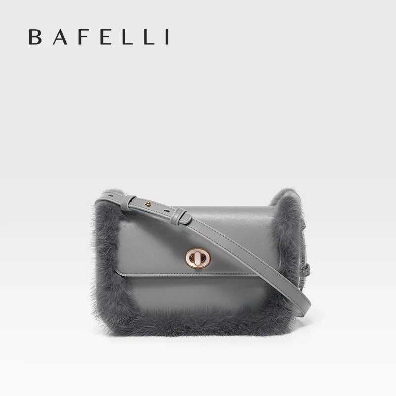 BAFELLI Fur & Leather Crossbody Bag