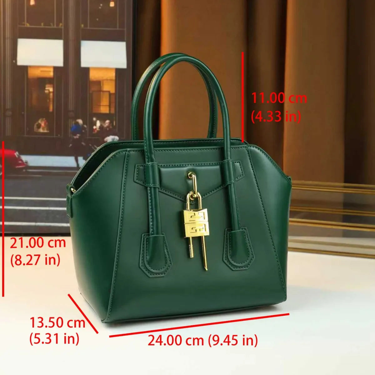 Classic Leather Crossbody Tote Bag