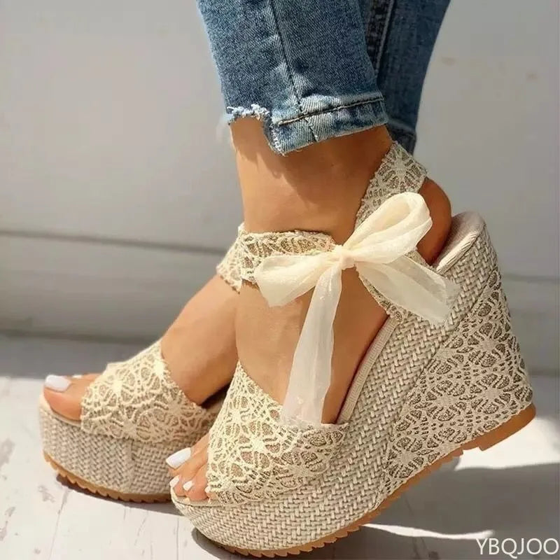 Summer New Fashion Slope Heel Fish Mouth Women's Sandals