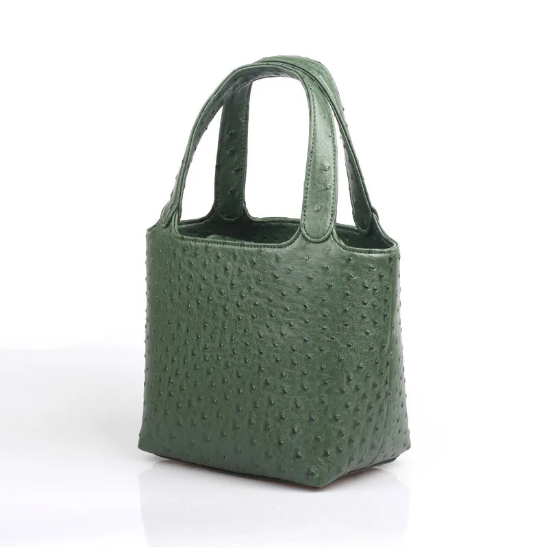 Luxury ostrich-patterned multipurpose tote. 