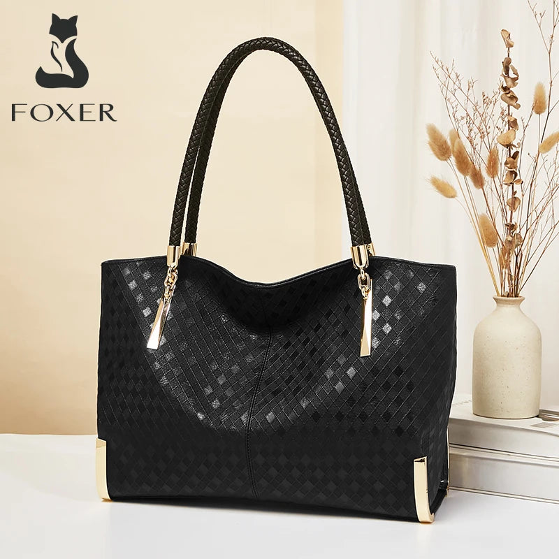 FOXER Genuine Leather Tote Handbag