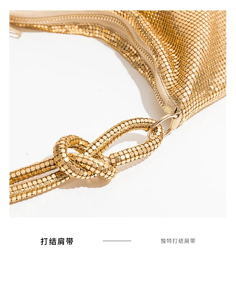 Sequin Handle Evening Clutch Bag