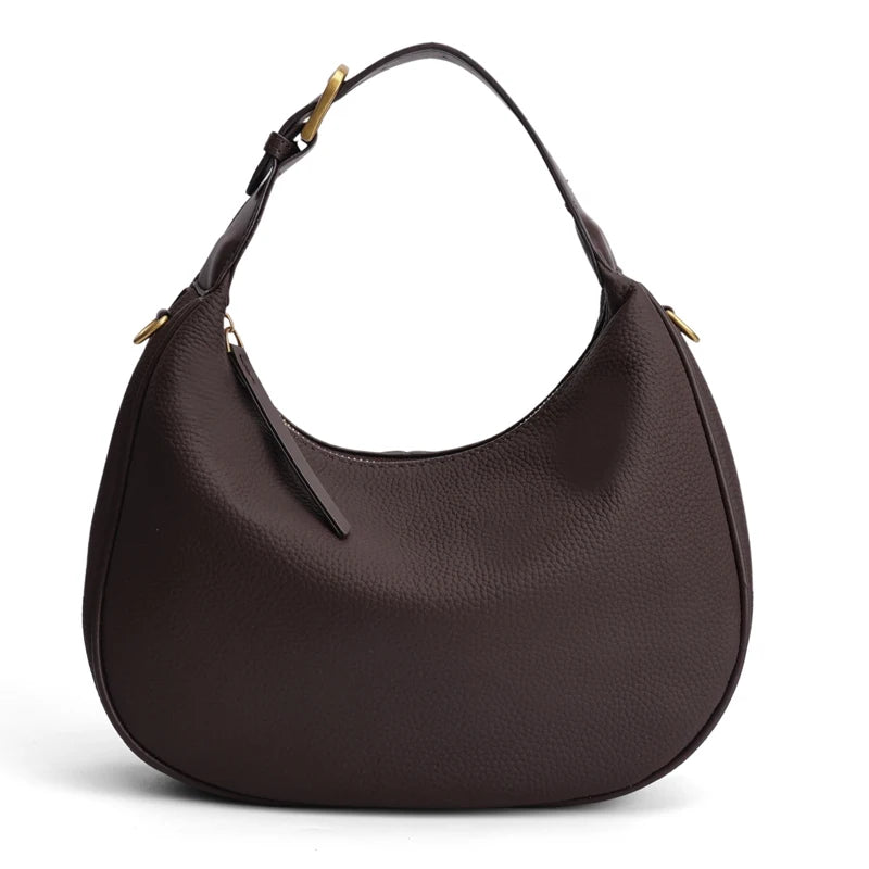 Genuine Cowhide Mini Hobo Crossbody Bag