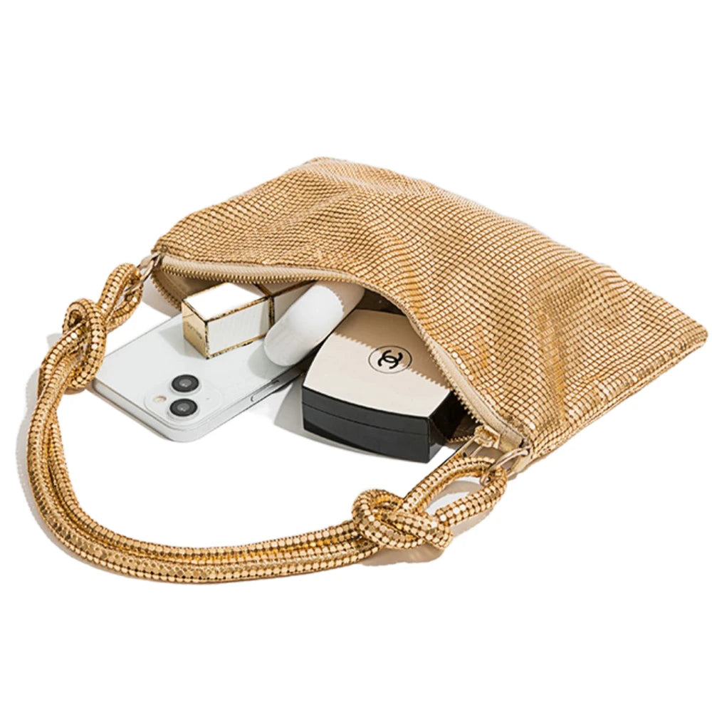 Sequin Handle Evening Clutch Bag