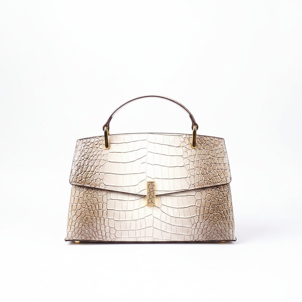 Large Crocodile Pattern Handbag