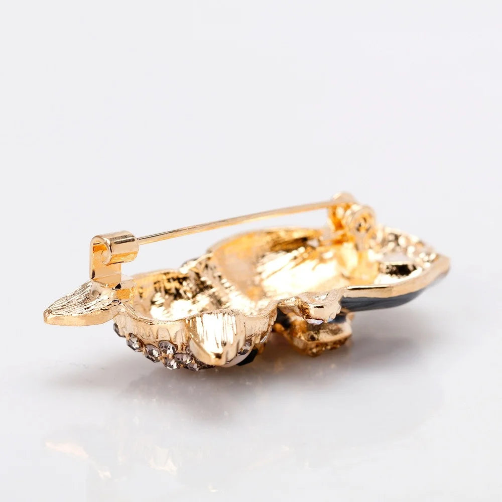 Cute Luxury Enamel Cat Brooches for Women Fashion Rhinestone Elegant Kitty Brooch Pin Crystal Animal Pins Jewelry Accessories