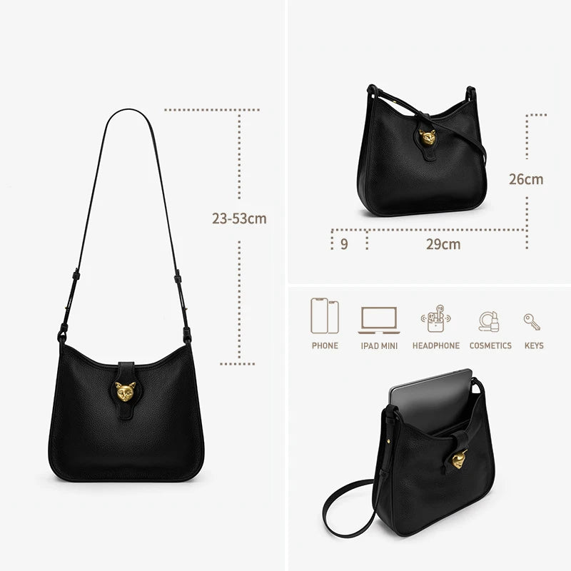 Genuine Leather Bucket Bag