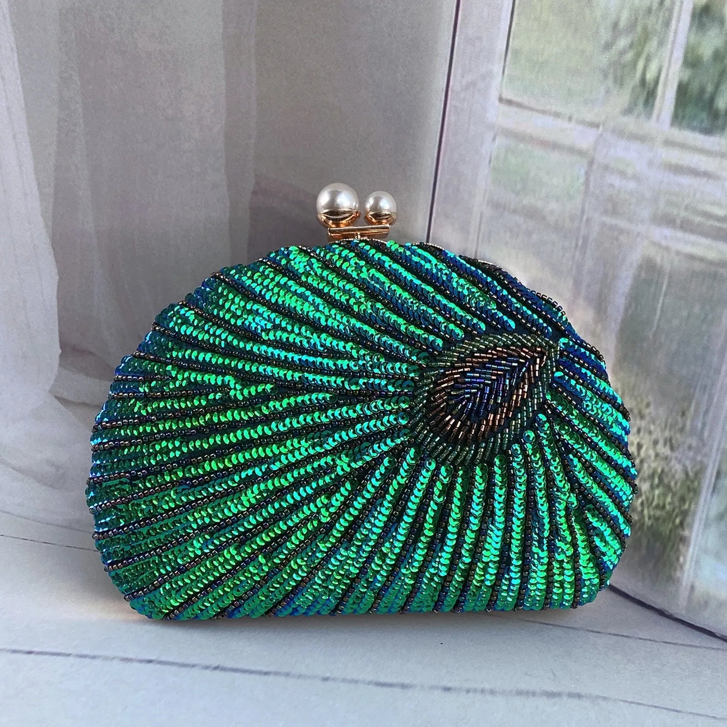 Retro Chinese Style Heavy Craft Beaded Embroidery Bag Evening