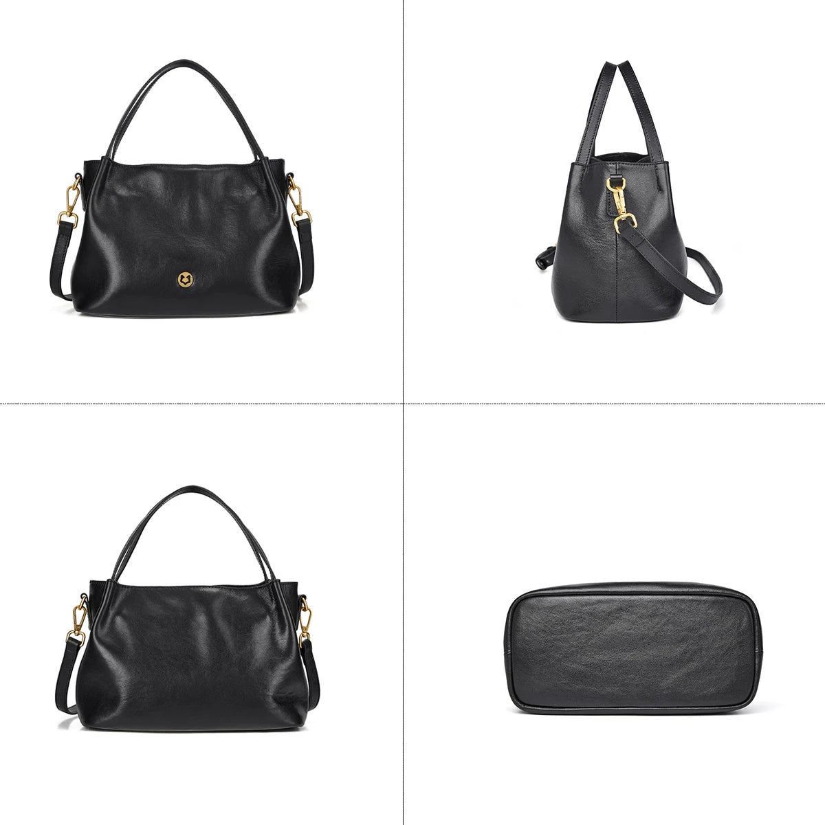 FOXER Slouchy Cowhide Leather Hobo Bag