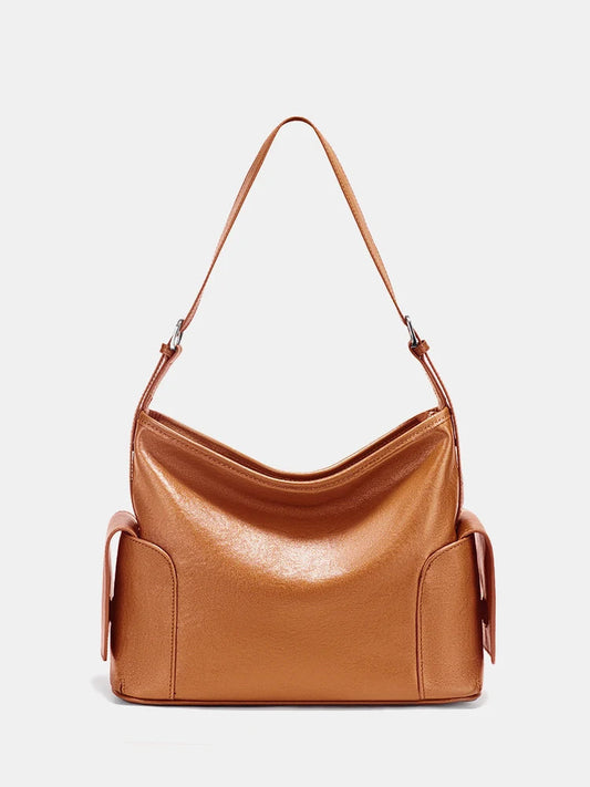 Zency Coffee Cow Leather Handbag