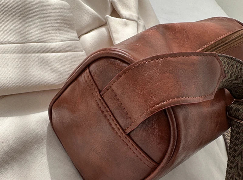 Vintage Boston Leather Crossbody Bag