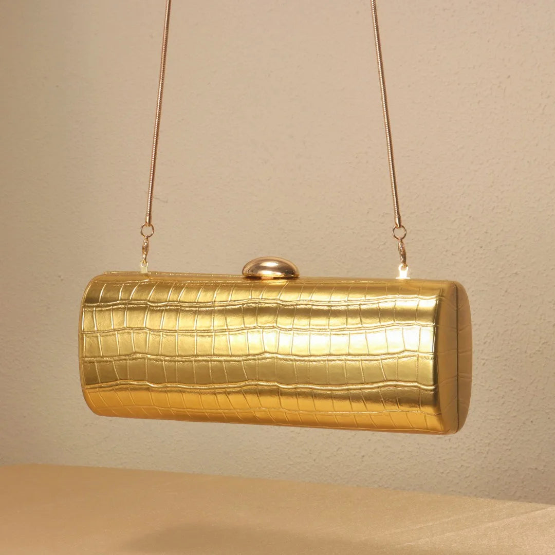 Ic Pu Leather Box Bag Female Glossy Golden Elegant