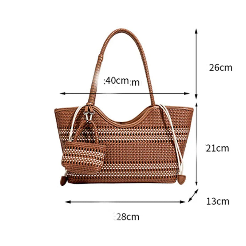 Braided Tote Shoulder Bag