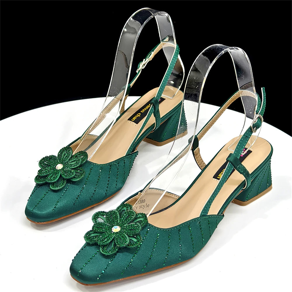 Party Shoes and Bag Heel Decoration Pure Elegant Flower
