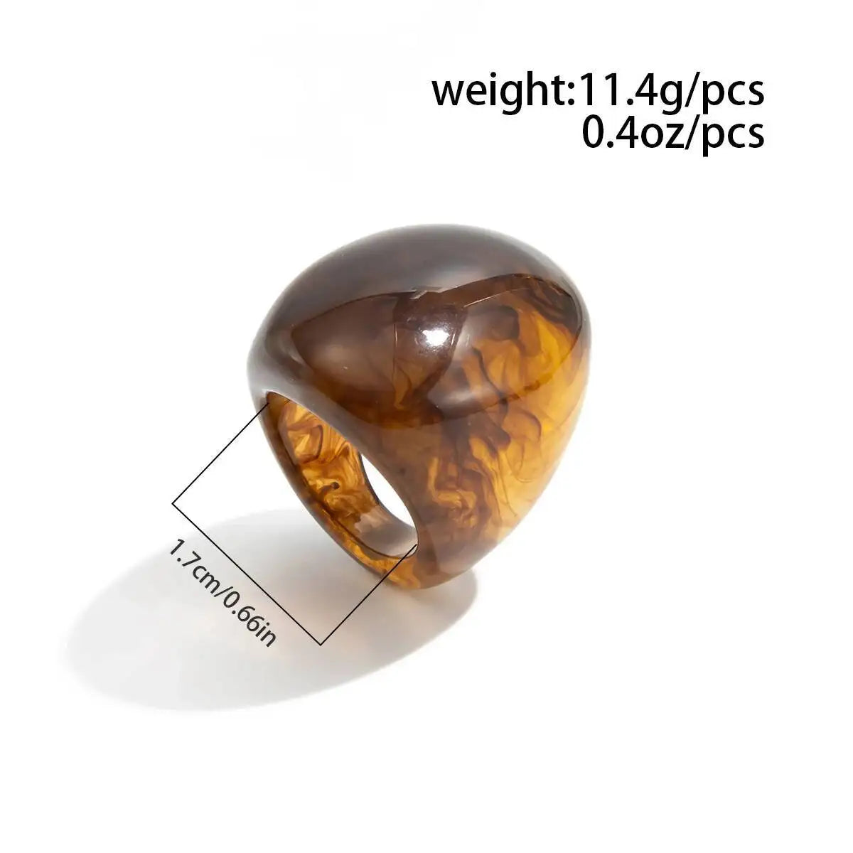 6 Styles Boho Geometric Big Resin Ring