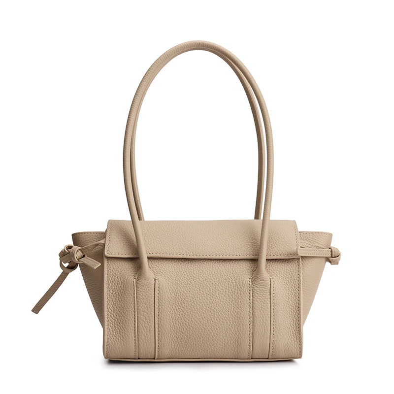 Genuine Cowhide Drawstring Tote Bag
