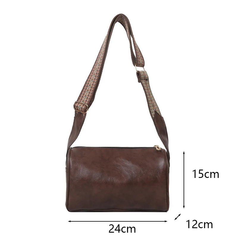 Vintage Boston Leather Crossbody Bag