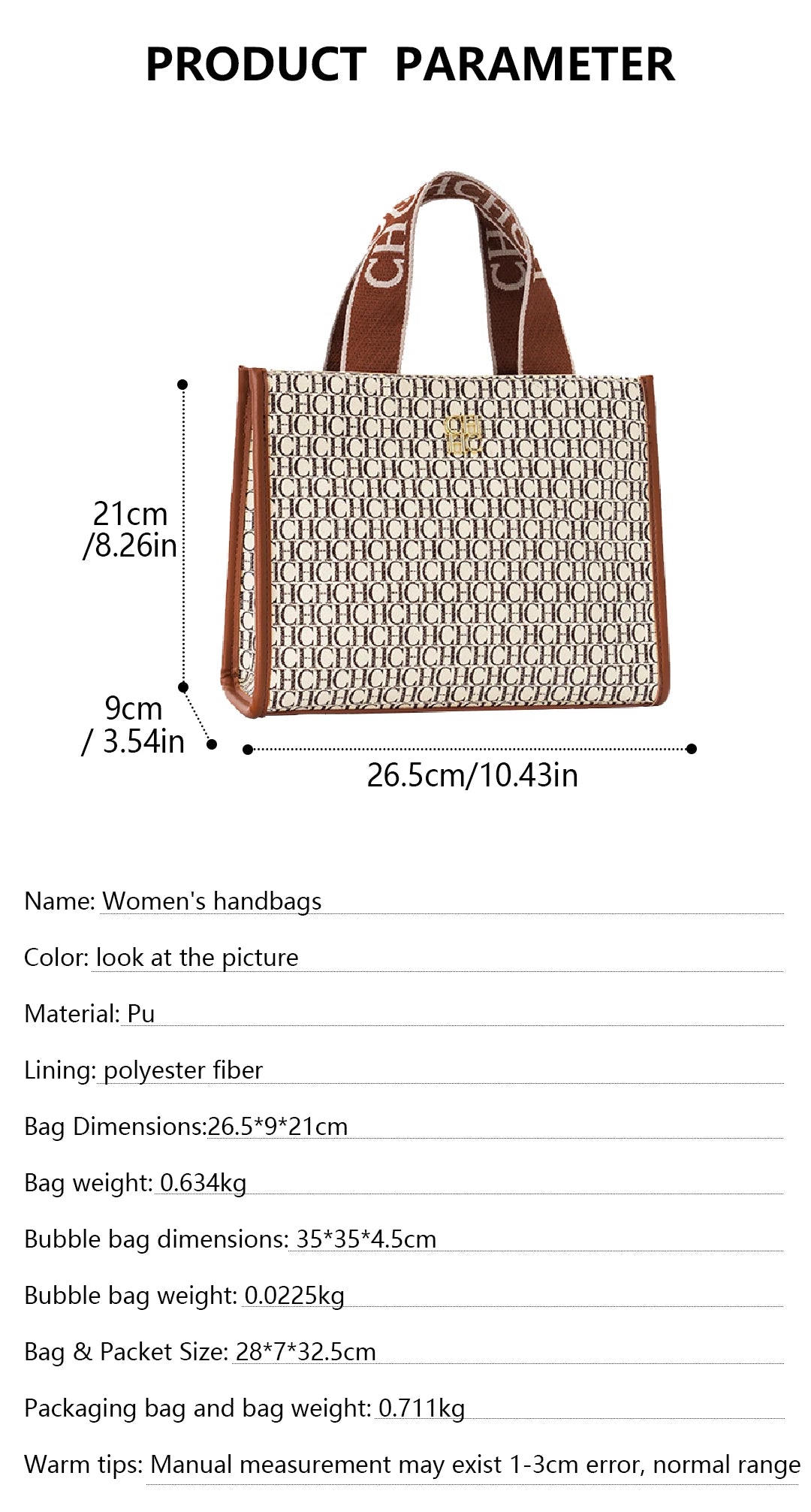 Embossed PU Leather Tote Bag