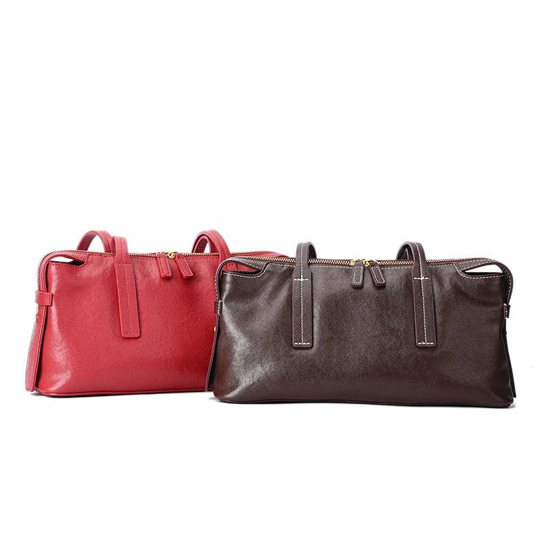Vintage Slim Leather Shoulder Bag