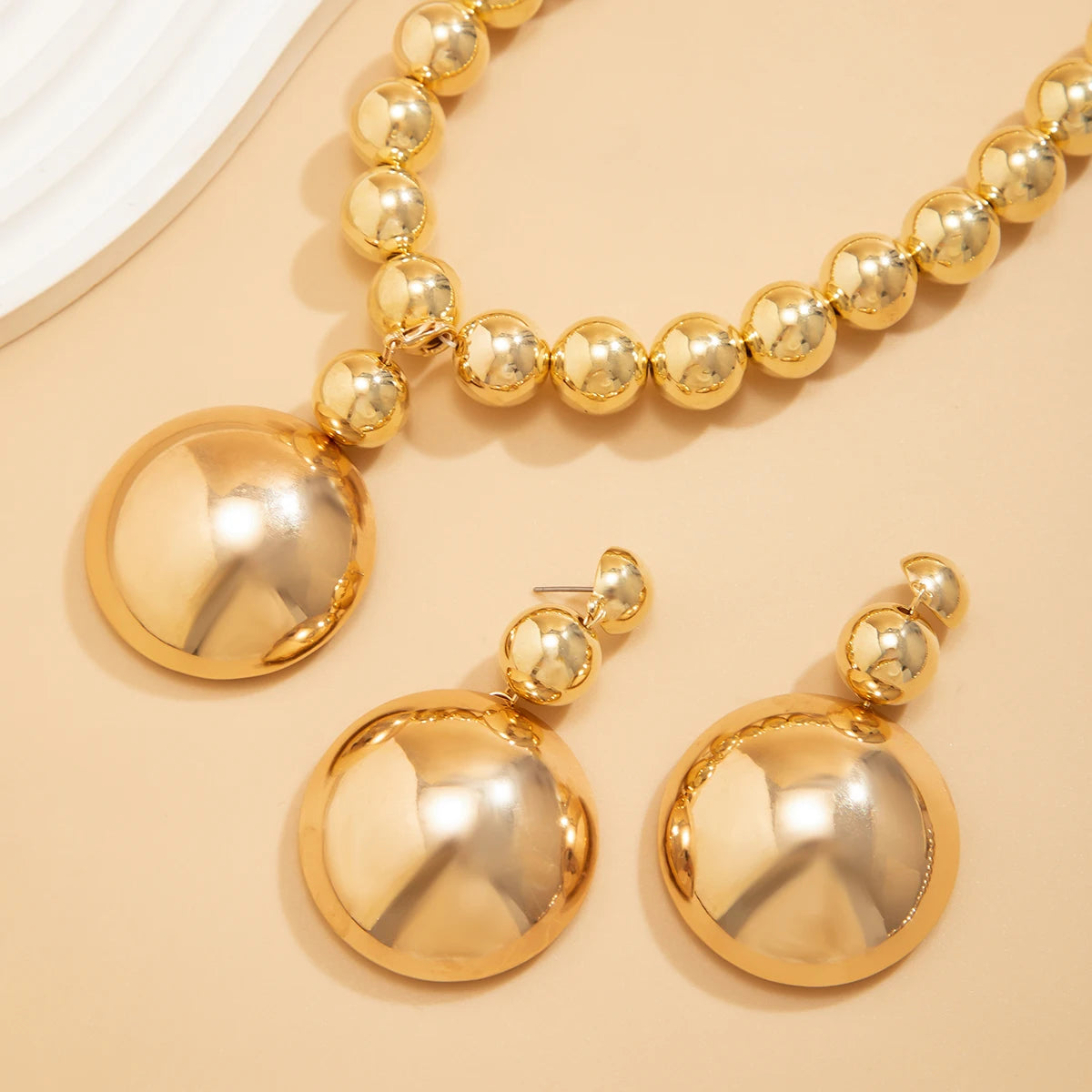 Half Ball Statement Necklace Set