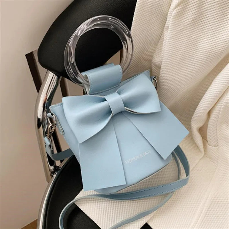 Bow Bucket Shoulder Crossbody Bag
